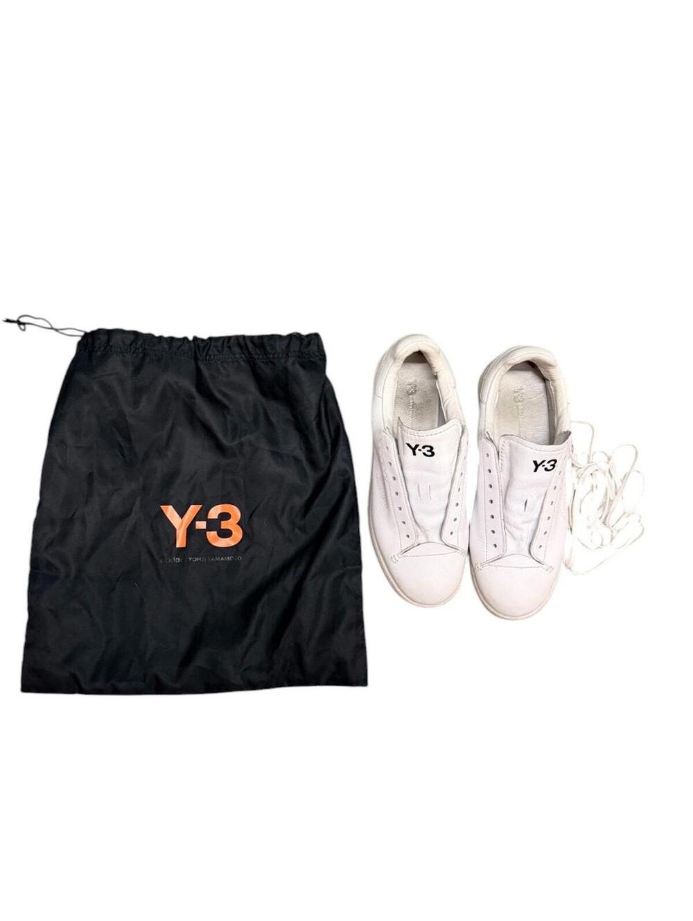 Y-3  White Leather Sneakers Size 8